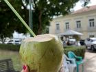 Coconut water is super popular and fresh here! It is delicious and the vendors cut it with a machete right in front of you; if you're lucky you'll even see them take it from the tree!