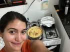 I made an apple pie in my little kitchen for my last classes because many students have never had american style pie