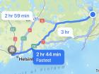 The drive from Lappeenranta to Espoo