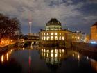 Berlin at night with only the essential lights on