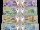 The bills are different colors and a little different in size