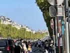 Walking along the Champs-Élysées
