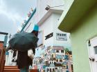 Here is a photo on the famous "148 stairs" in Gamcheon Culture Village
