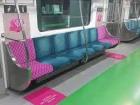 The pink seats are the special seats for pregnant women