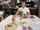 A very Spanish breakfast of toast, chorizo, and tortilla de patatas (egg and potato omelette) during our Bilbao trip