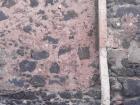Lava rocks used in construction of a wall