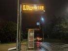 The bulletin with the bus arrival times