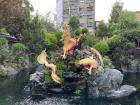 A cool fountain right outside of Longshan Temple!