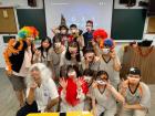Some of the students and I have a little Halloween party in class!