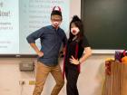 For Halloween, Maggie brought wigs for all the students to wear