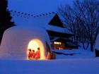 Large snow structures at the Kamakura Festival