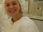 Gabby ready to do research in the lab