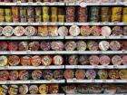 Here's a look into the convenience store in Korea; the aisles are filled with noodle brands