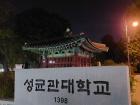 Sungkyunkwan is the name of my university and what is written on the stone; as a student, I love the school even though it is built on a mountain that I walk up every week