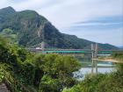 This is a scene from our adventure at a rail park located on the countryside of Korea; there were beautiful mountains and tunnels to go through