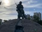 Here is a touching statue that shows two brothers made to fight on opposite sides of the Koreas meeting on the battlefield