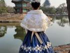 I had the opportunity to take a picture in a hanbok within the biggest palace in Korea