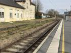 At a train stop in the French countryside