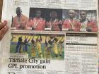 A newspaper about Ghana's football and wrestling teams