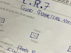 My student nicknames himself "C.R.7" on his worksheet