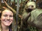 Meeting a sloth at a conservation center in Costa Rica--they really do move SO slowly in real life!