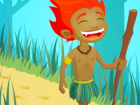 Curupira with his backward feet