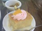 "Tres leche" cake -- as you can tell from the name, this cake is soaked in three different types of milk— evaporated, condensed, and whole