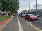 There are parking spots dedicated to red taxis