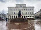 This is a statue of Nicolaus Copernicus in Warsaw