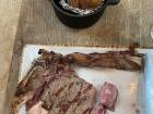 I order my entrecot (veal) medium-well to make it juicy with a baked potato 