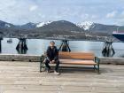 Juneau port and the Alaskan mountains