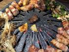 Korean Barbeque; mainly pork meat, the pork belly is cooked, placed on the side to avoid heat, and is ready to eat!