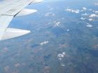 Flying over farm fields outside of Edmonton, Alberta, Canada