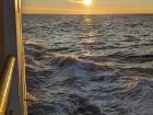 Everyone onboard had a gorgeous sunrise as we see Greenland in the distance