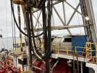 Drilling equipment: trip drive (yellow), drawworks (red), coring winch (gray)