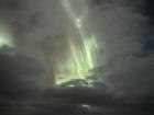 Unique white Aurora dancing in the sky