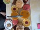 A traditional pastry tower for afternoon tea