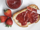 Toast with strawberry jam