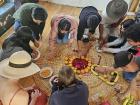 Making the Chakana before our final class/ceremony