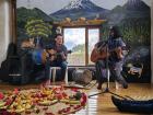 Our professors perform songs for us all to sing along to at our final class in Pintag