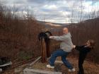 A funny photo of my father and little sister at an abandoned coal mine close to where I also grew up in Frackville