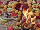 Palo Santo, a great smelling incense used here for ceremonies, is burned to represent the element fire in our Chakana