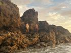 My friends and I climbed large rock structures (sea stacks) on the Pacific Ocean 