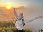 Sunrise on the top of Mount Batur in Bali, Indonesia