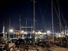 Because Kiel is a "sailing city", there are many sailboats docked here... check out the Kiellinie at night