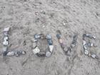 Love is the same in every language! I saw these rocks on my trip to the beach this week.