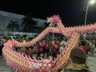 A paper dragon as a part of the Chinese New Year celebration of carnavales 