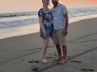 Sam and I enjoying the sunset at the beach together.
