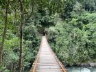 Suspension bridge across the Huancabamba River that was actually not scary to cross