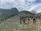 A view looking up on the many terraces of Machu Picchu